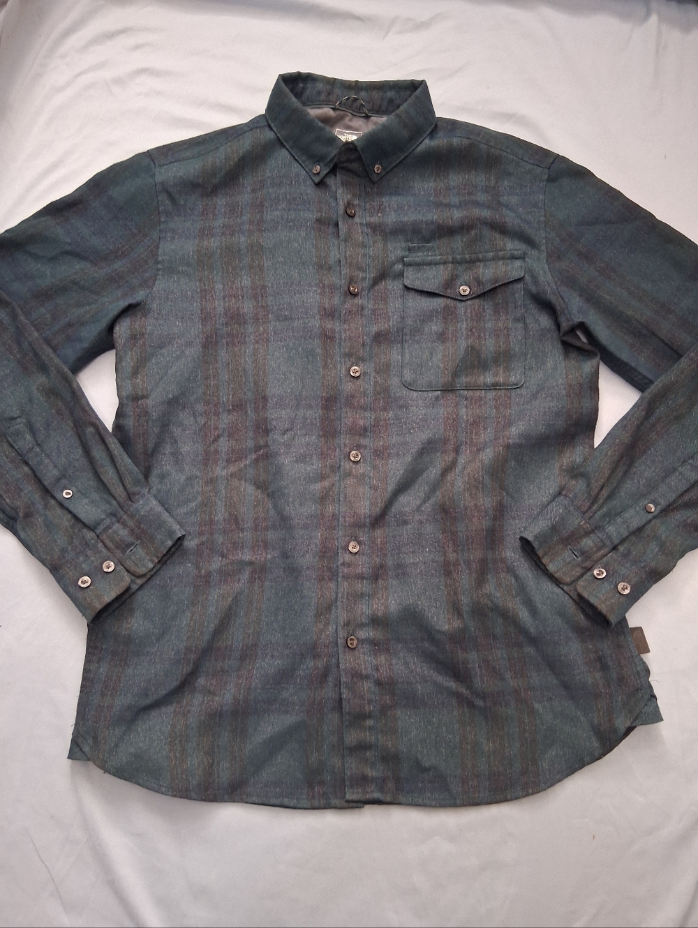 The North Face Long Sleeve Button Up Plaid Flannel Shirt Men's * Size: Large